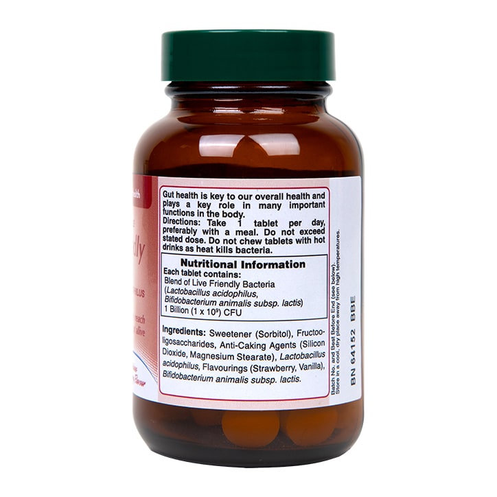 Holland & Barrett Live Friendly Bacteria Strawberry Flavour 60 Chewable Tablets